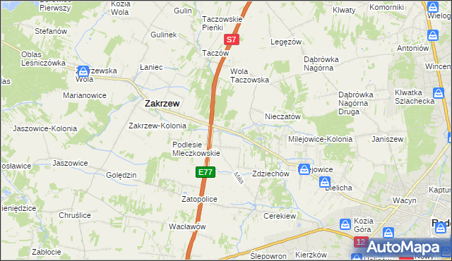 mapa Mleczków, Mleczków na mapie Targeo