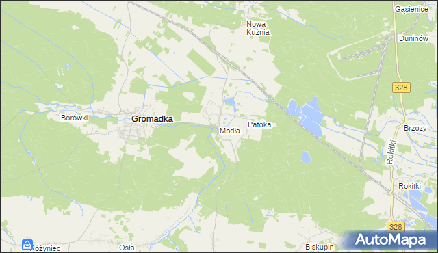 mapa Modła gmina Gromadka, Modła gmina Gromadka na mapie Targeo