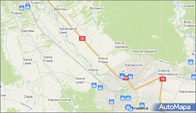 mapa Mokra Prawa, Mokra Prawa na mapie Targeo