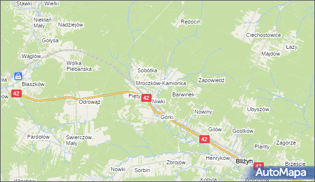 mapa Mroczków, Mroczków na mapie Targeo