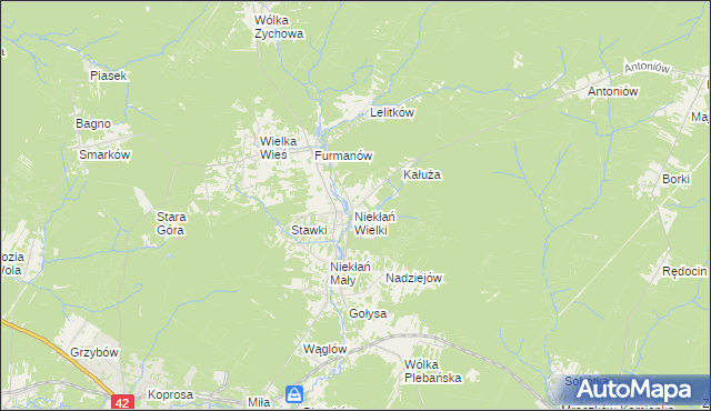 mapa Niekłań Wielki, Niekłań Wielki na mapie Targeo