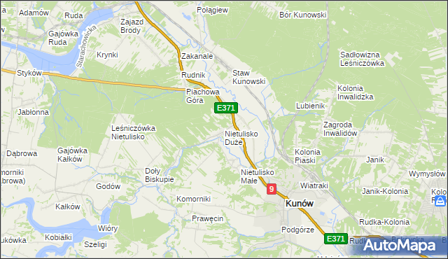 mapa Nietulisko Duże, Nietulisko Duże na mapie Targeo