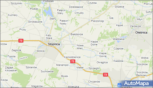 mapa Nowa Wieś gmina Stopnica, Nowa Wieś gmina Stopnica na mapie Targeo