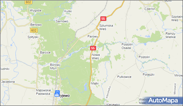 mapa Nowa Wieś gmina Sztum, Nowa Wieś gmina Sztum na mapie Targeo