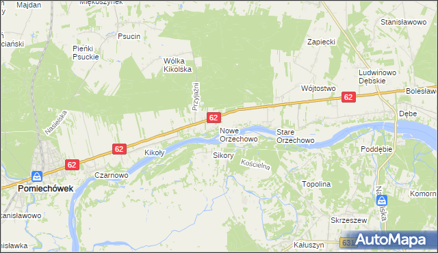 mapa Nowe Orzechowo, Nowe Orzechowo na mapie Targeo