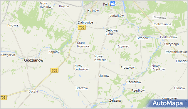 mapa Nowe Rowiska, Nowe Rowiska na mapie Targeo