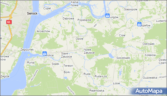 mapa Nowe Załubice, Nowe Załubice na mapie Targeo