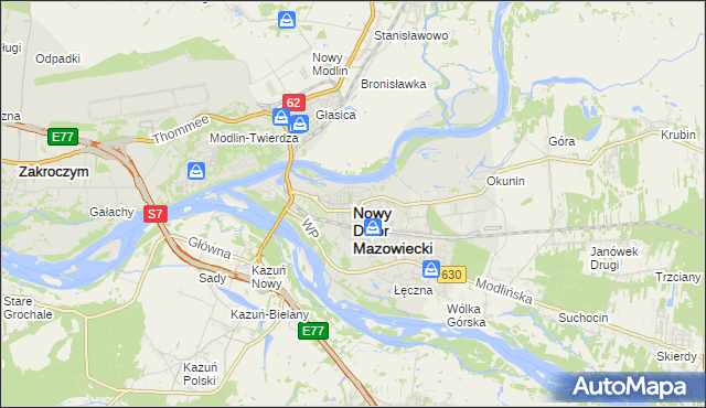 mapa Nowy Dwór Mazowiecki, Nowy Dwór Mazowiecki na mapie Targeo