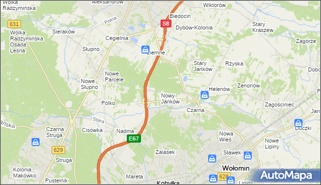 mapa Nowy Janków, Nowy Janków na mapie Targeo