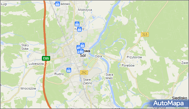 mapa Odra gmina Nowa Sól, Odra gmina Nowa Sól na mapie Targeo