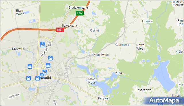 mapa Okuniowiec, Okuniowiec na mapie Targeo