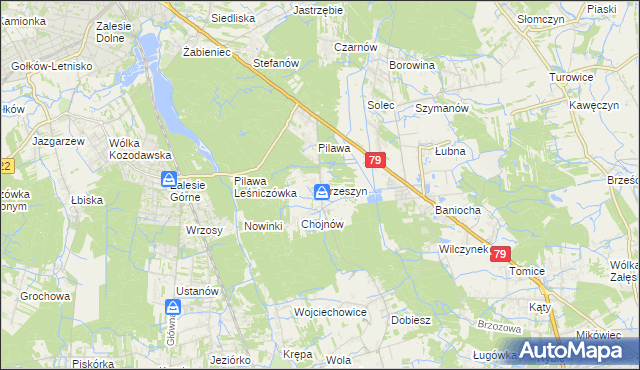 mapa Orzeszyn, Orzeszyn na mapie Targeo