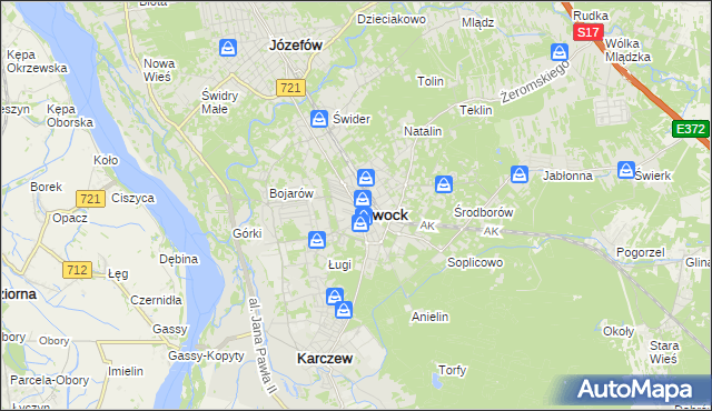 mapa Otwock, Otwock na mapie Targeo