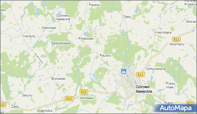 mapa Paustry Osada, Paustry Osada na mapie Targeo