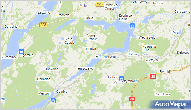 mapa Pierszczewko, Pierszczewko na mapie Targeo