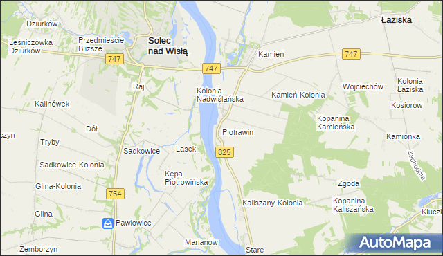 mapa Piotrawin gmina Łaziska, Piotrawin gmina Łaziska na mapie Targeo