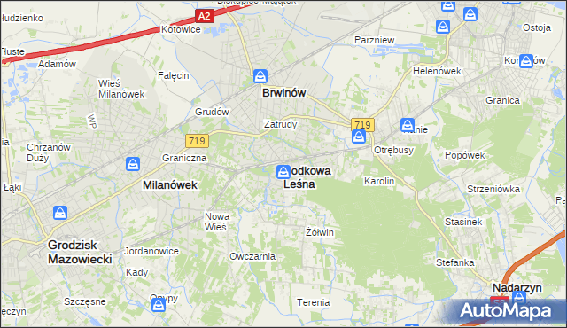 mapa Podkowa Leśna, Podkowa Leśna na mapie Targeo