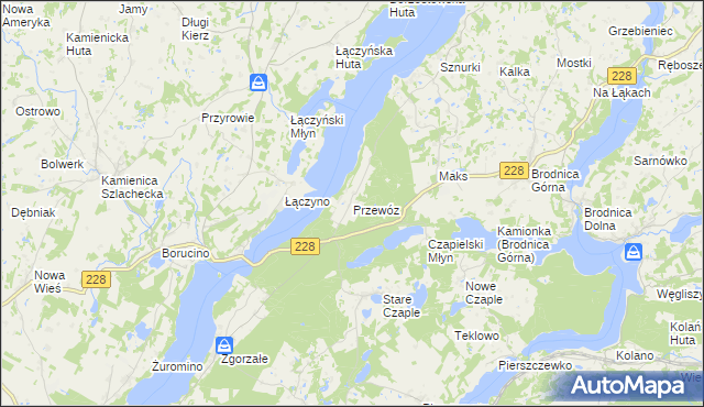 mapa Przewóz gmina Chmielno, Przewóz gmina Chmielno na mapie Targeo