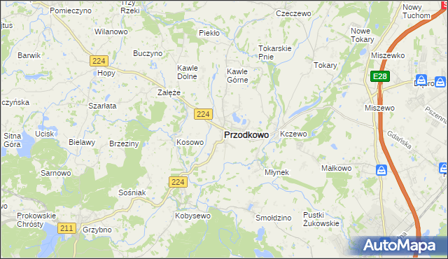 mapa Przodkowo, Przodkowo na mapie Targeo