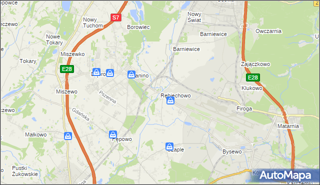 mapa Rębiechowo, Rębiechowo na mapie Targeo