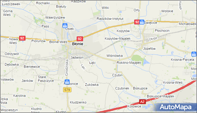 mapa Rokitno gmina Błonie, Rokitno gmina Błonie na mapie Targeo
