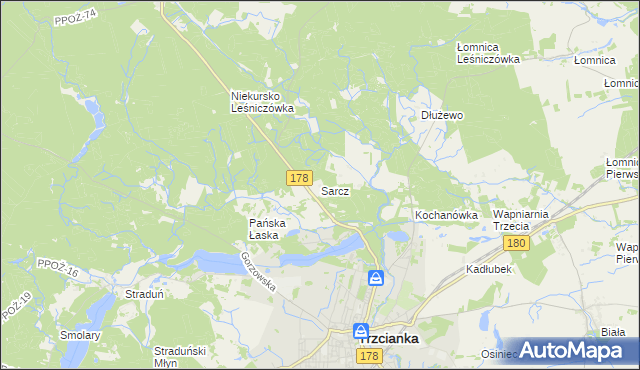 mapa Sarcz, Sarcz na mapie Targeo