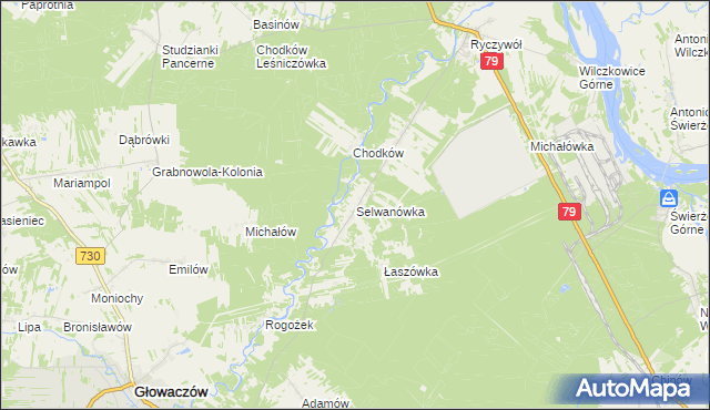 mapa Selwanówka, Selwanówka na mapie Targeo