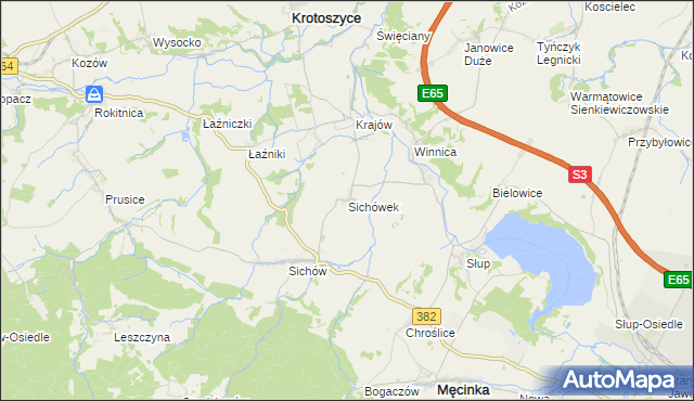 mapa Sichówek, Sichówek na mapie Targeo