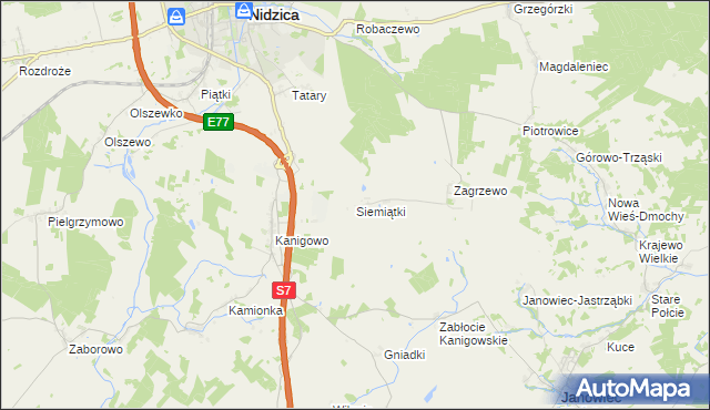 mapa Siemiątki, Siemiątki na mapie Targeo