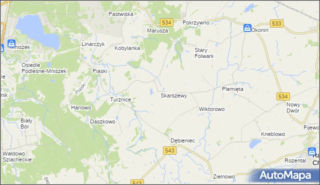 mapa Skarszewy gmina Grudziądz, Skarszewy gmina Grudziądz na mapie Targeo