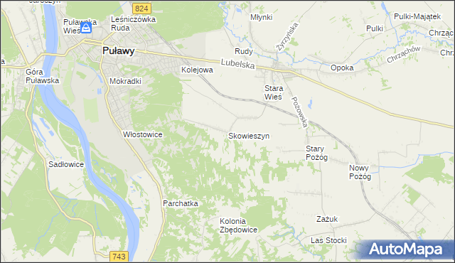 mapa Skowieszyn, Skowieszyn na mapie Targeo