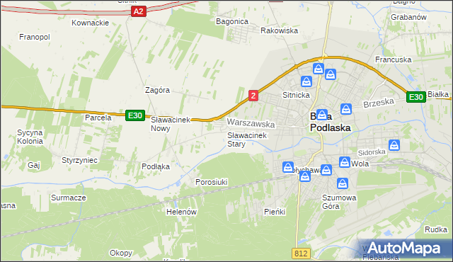 mapa Sławacinek Stary, Sławacinek Stary na mapie Targeo