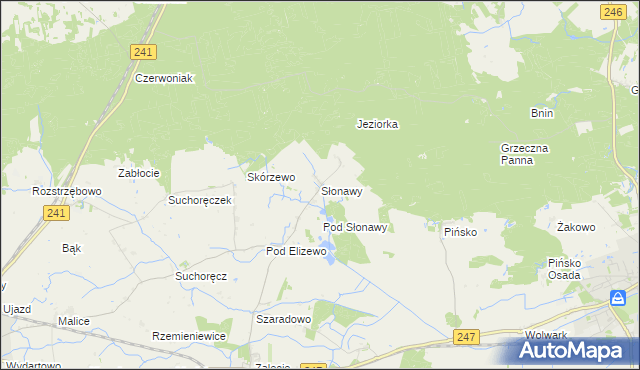 mapa Słonawy gmina Szubin, Słonawy gmina Szubin na mapie Targeo