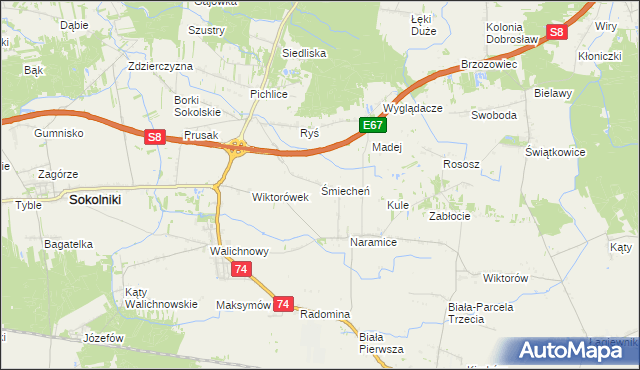 mapa Śmiecheń, Śmiecheń na mapie Targeo