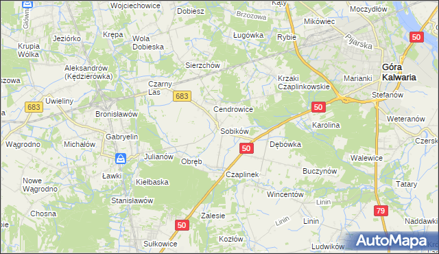 mapa Sobików, Sobików na mapie Targeo