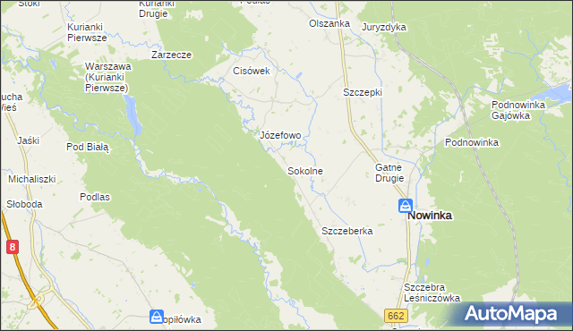 mapa Sokolne, Sokolne na mapie Targeo