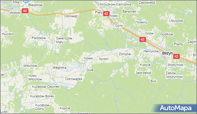 mapa Sorbin, Sorbin na mapie Targeo