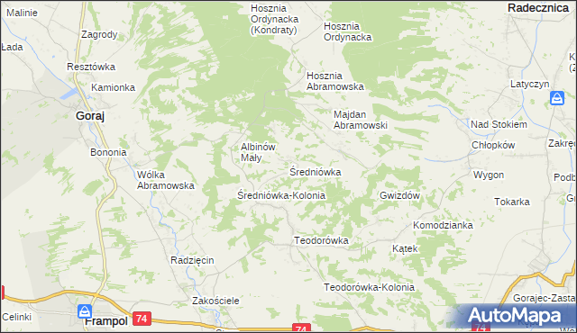 mapa Średniówka, Średniówka na mapie Targeo