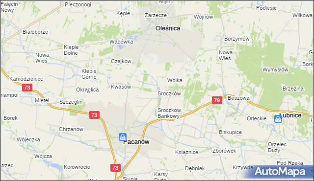 mapa Sroczków, Sroczków na mapie Targeo