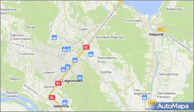 mapa Stanisławów Drugi gmina Nieporęt, Stanisławów Drugi gmina Nieporęt na mapie Targeo