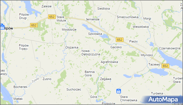 mapa Stara Dębszczyzna, Stara Dębszczyzna na mapie Targeo