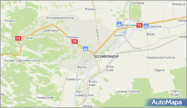 mapa Szczebrzeszyn, Szczebrzeszyn na mapie Targeo