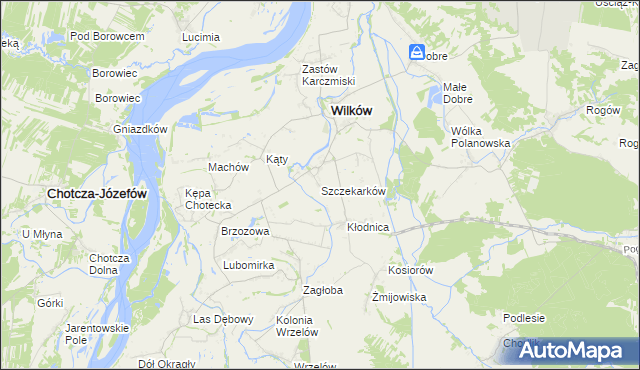 mapa Szczekarków gmina Wilków, Szczekarków gmina Wilków na mapie Targeo