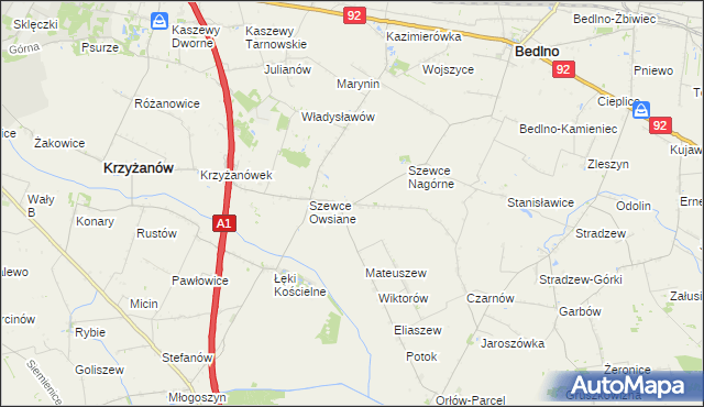 mapa Szewce Nadolne, Szewce Nadolne na mapie Targeo