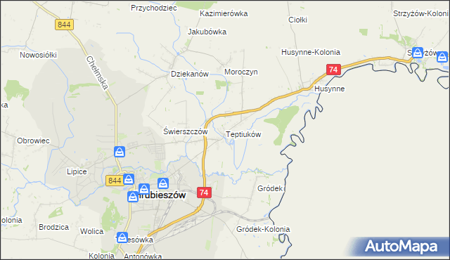 mapa Teptiuków, Teptiuków na mapie Targeo