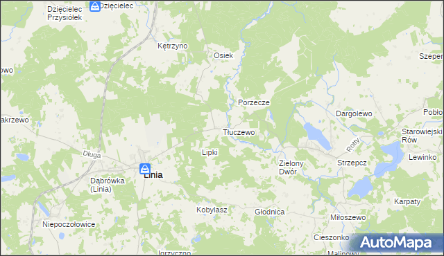 mapa Tłuczewo, Tłuczewo na mapie Targeo