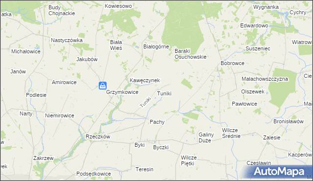 mapa Tuniki, Tuniki na mapie Targeo