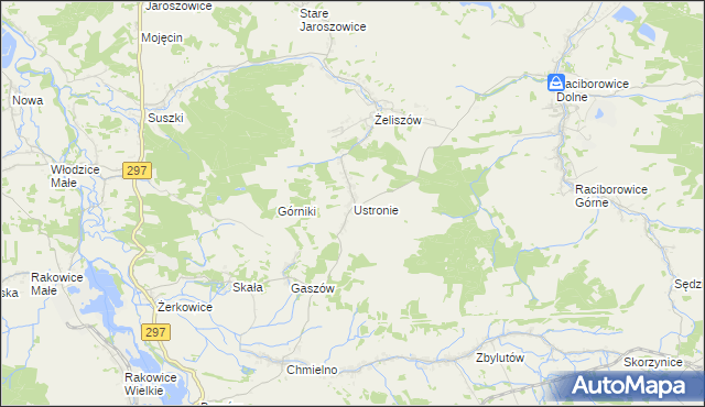 mapa Ustronie gmina Lwówek Śląski, Ustronie gmina Lwówek Śląski na mapie Targeo