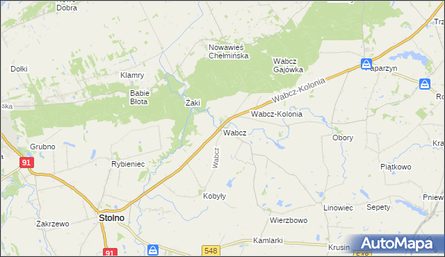 mapa Wabcz, Wabcz na mapie Targeo