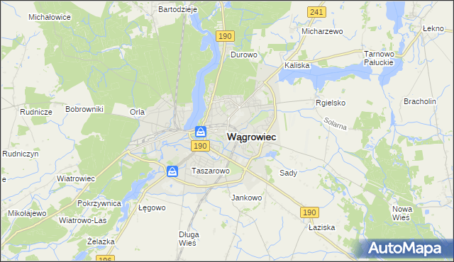 mapa Wągrowiec, Wągrowiec na mapie Targeo